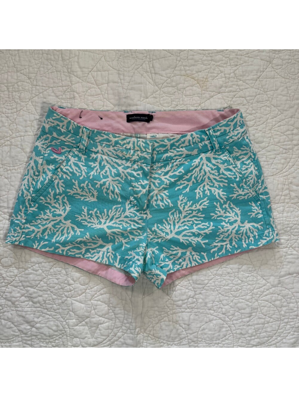Southern Marsh The Brighton Printed Reef Short in Antigua Blue